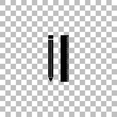 Düz cetvel ve kalem simgesini