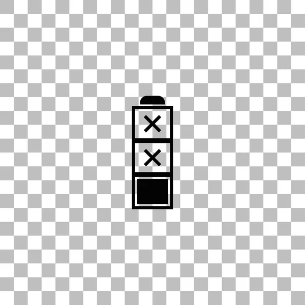 バッテリー空のアイコン フラット — ストックベクタ