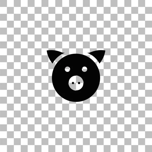 豚アイコン フラット — ストックベクタ