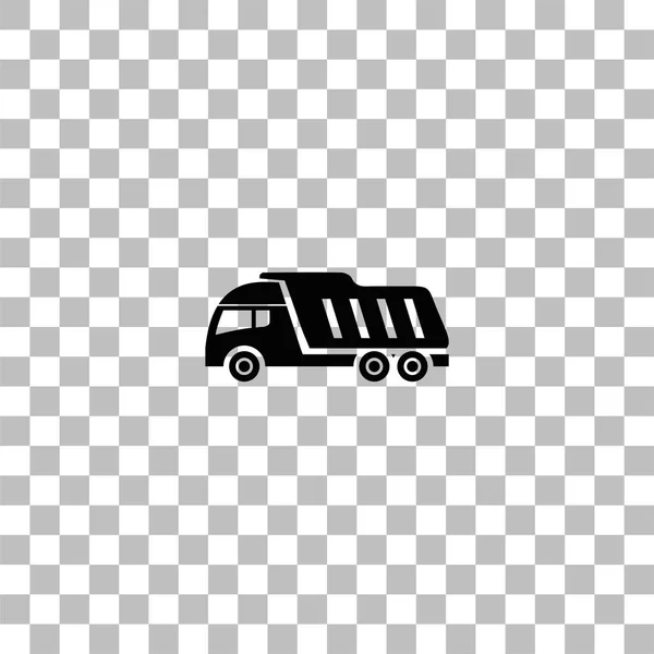 Camión volquete icono plano — Vector de stock