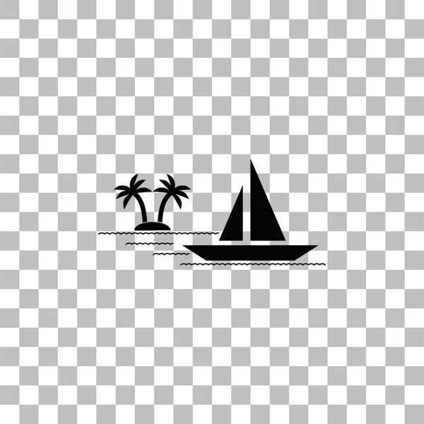 Icono del barco plano — Vector de stock