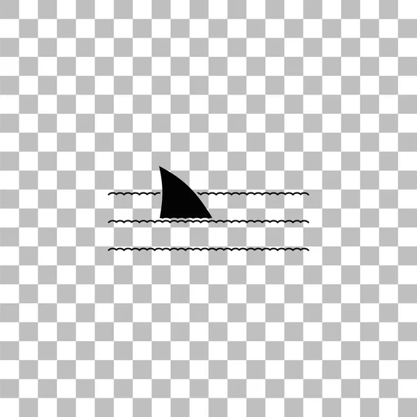 Плоская икона плавника акулы — стоковый вектор
