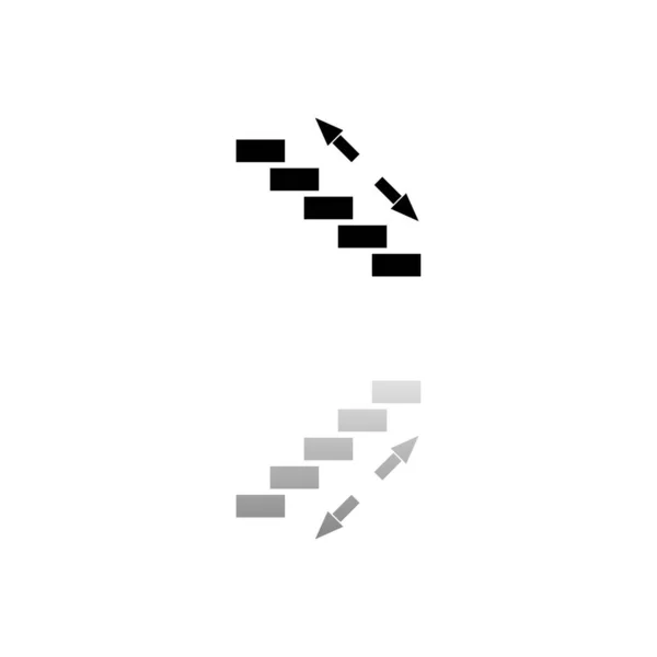 Σκάλες Μαύρο Σύμβολο Λευκό Φόντο Απλή Απεικόνιση Επίπεδη Διανυσματική Εικόνα — Διανυσματικό Αρχείο