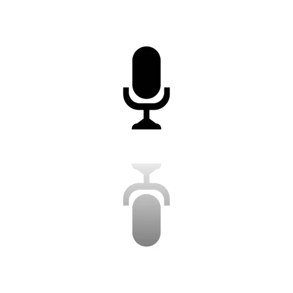 Microphone Symbole Noir Sur Fond Blanc Une Illustration Simple Icône — Image vectorielle