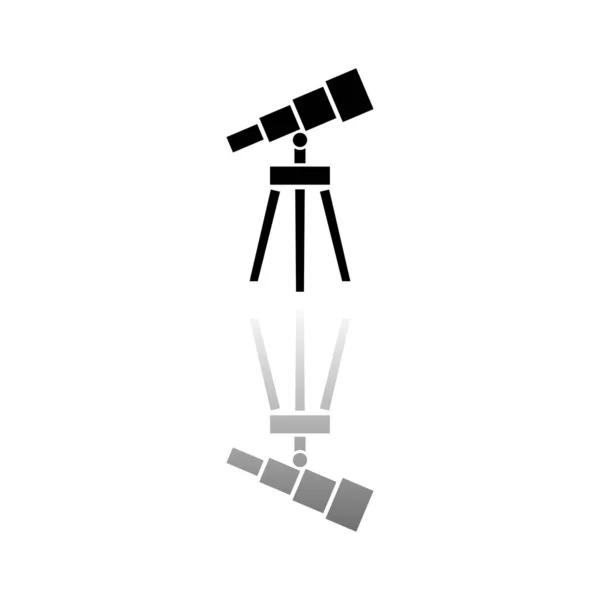 Τηλεσκόπιο Μαύρο Σύμβολο Λευκό Φόντο Απλή Απεικόνιση Επίπεδη Διανυσματική Εικόνα — Διανυσματικό Αρχείο
