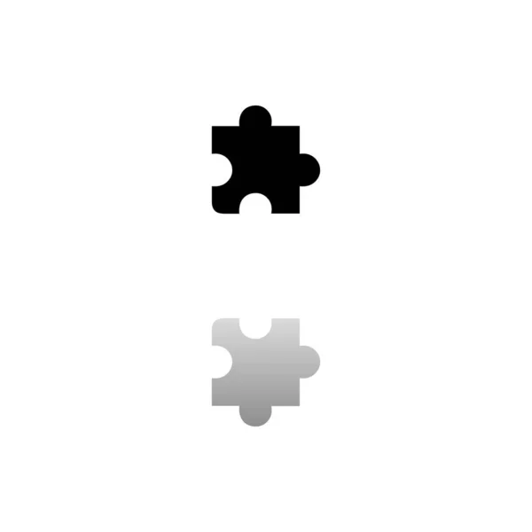 Peça Puzzle Símbolo Preto Fundo Branco Ilustração Simples Ícone Vetor —  Vetores de Stock