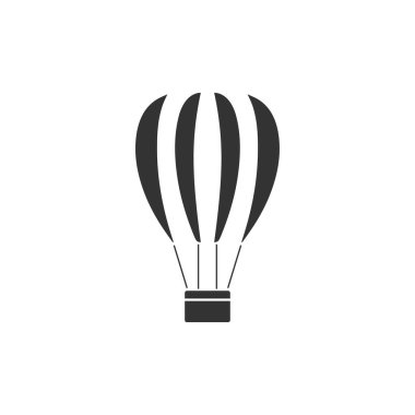 Sıcak hava balonu. Beyaz arkaplanda Siyah Simge Düzlüğü
