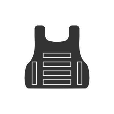 Can yeleği. Beyaz arkaplanda Siyah Simge Düzlüğü