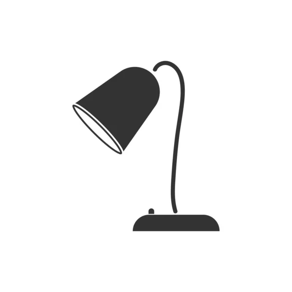 Lampe Lecture Icône Noire Plat Sur Fond Blanc — Image vectorielle