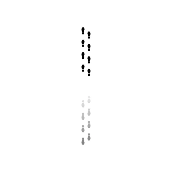 Bootprints Schwarzes Symbol Auf Weißem Hintergrund Einfache Illustration Flat Vector — Stockvektor