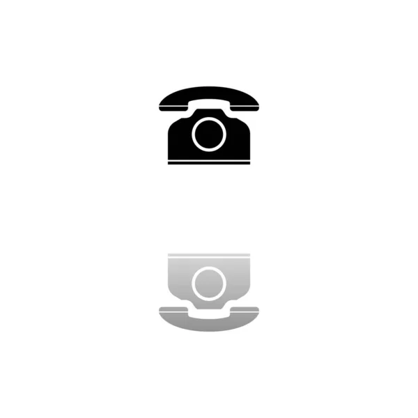 Telefon Schwarzes Symbol Auf Weißem Hintergrund Einfache Illustration Flat Vector — Stockvektor