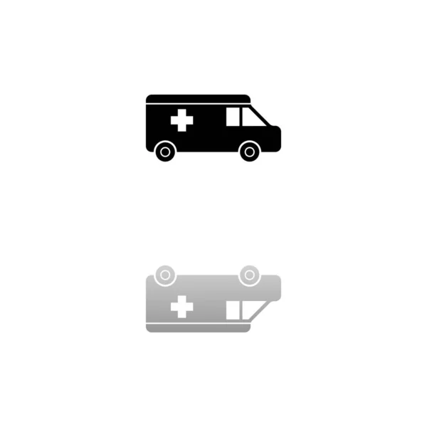 Ambulance Black Symbol White Background Simple Illustration Flat Vector Icon — Stock Vector