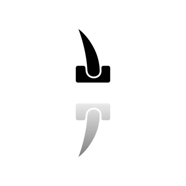 Haare Schwarzes Symbol Auf Weißem Hintergrund Einfache Illustration Flat Vector — Stockvektor