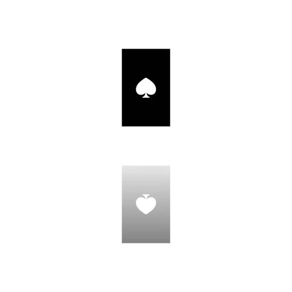 Jugando Cartas Símbolo Negro Sobre Fondo Blanco Ilustración Simple Icono — Vector de stock