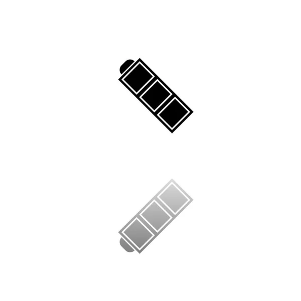 Μπαταρία Μαύρο Σύμβολο Λευκό Φόντο Απλή Απεικόνιση Επίπεδη Διανυσματική Εικόνα — Διανυσματικό Αρχείο