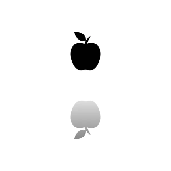 Manzana Símbolo Negro Sobre Fondo Blanco Ilustración Simple Icono Vector — Vector de stock