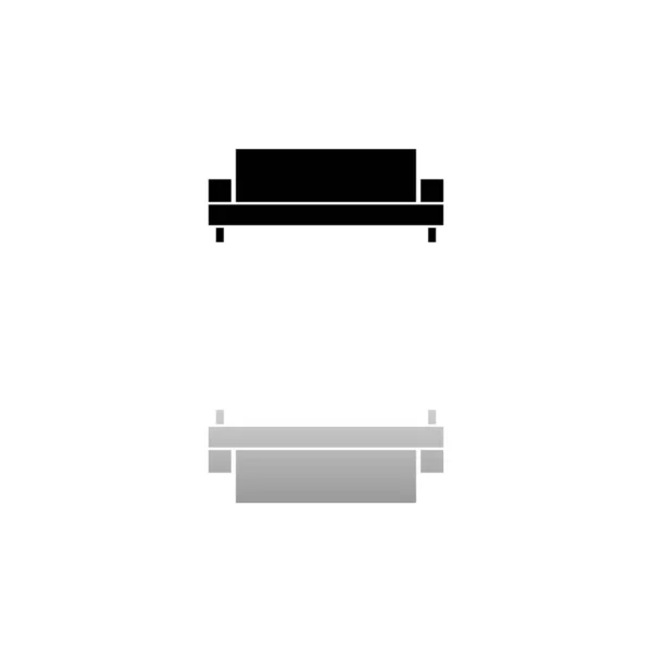 Canapé Symbole Noir Sur Fond Blanc Une Illustration Simple Icône — Image vectorielle