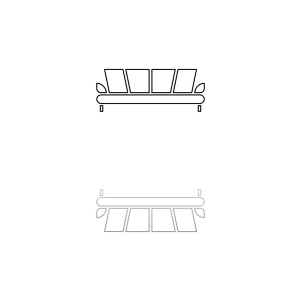 Sofa Simbol Hitam Latar Belakang Putih Ilustrasi Sederhana Ikon Vektor - Stok Vektor