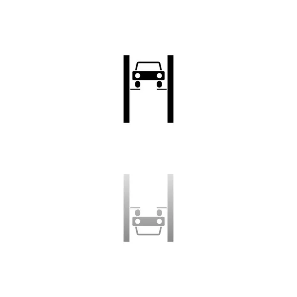 Ανύψωση Αυτοκινήτου Μαύρο Σύμβολο Λευκό Φόντο Απλή Απεικόνιση Επίπεδη Διανυσματική — Διανυσματικό Αρχείο