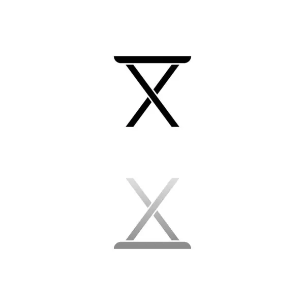 Stuhl Schwarzes Symbol Auf Weißem Hintergrund Einfache Illustration Flat Vector — Stockvektor