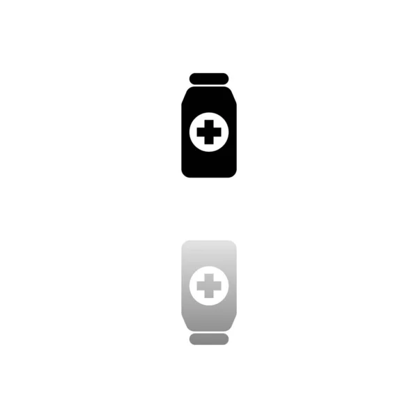 Botella Medicina Símbolo Negro Sobre Fondo Blanco Ilustración Simple Icono — Vector de stock