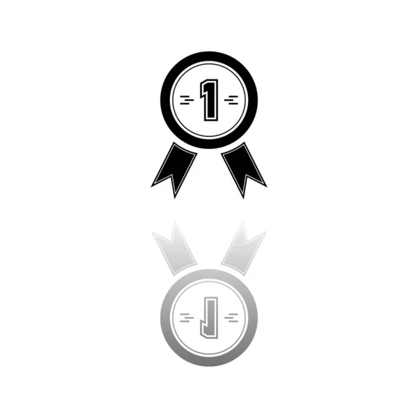 Medailles Uitreiken Zwart Symbool Witte Achtergrond Eenvoudige Illustratie Vlakke Vectoricoon — Stockvector
