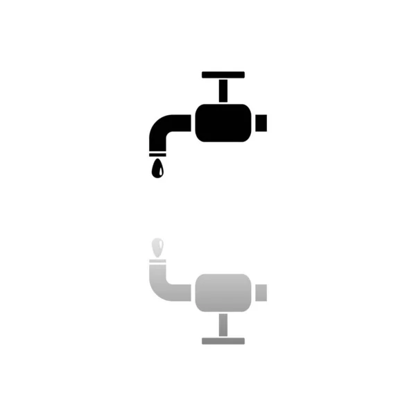 Wasserhahn Schwarzes Symbol Auf Weißem Hintergrund Einfache Illustration Flat Vector — Stockvektor