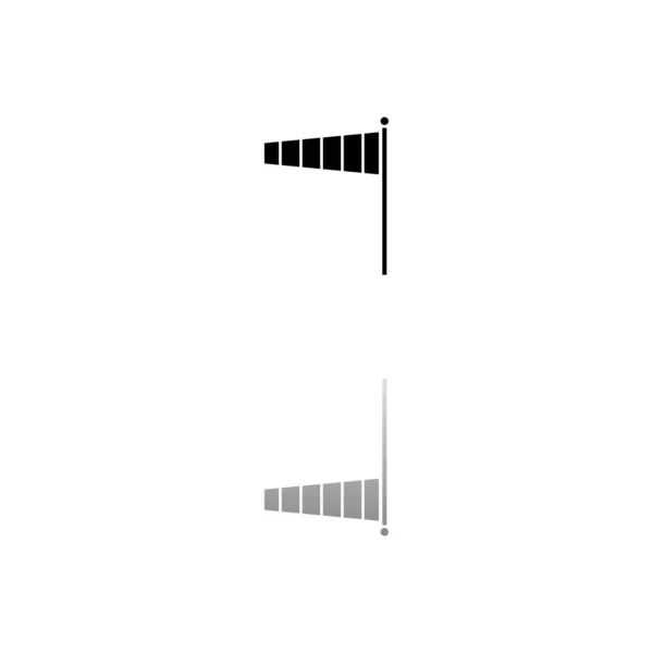 Windsack Schwarzes Symbol Auf Weißem Hintergrund Einfache Illustration Flat Vector — Stockvektor