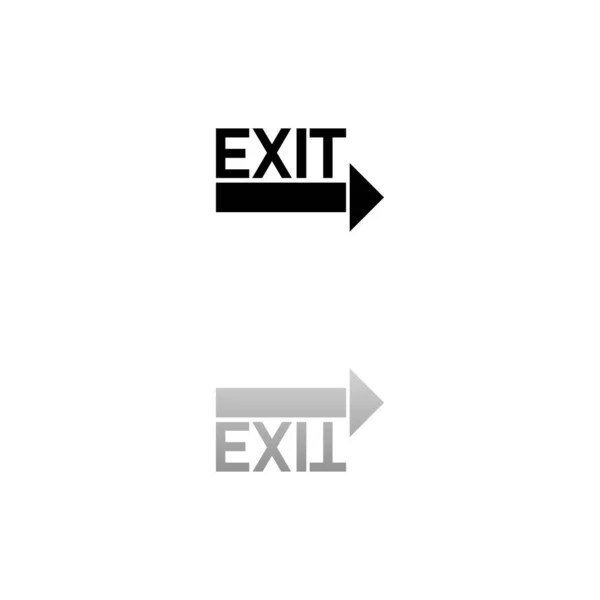 Exit Black Symbol White Background Simple Illustration Flat Vector Icon — Stock Vector