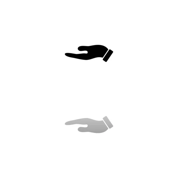 Κρατώντας Παλάμη Μαύρο Σύμβολο Λευκό Φόντο Απλή Απεικόνιση Επίπεδη Διανυσματική — Διανυσματικό Αρχείο