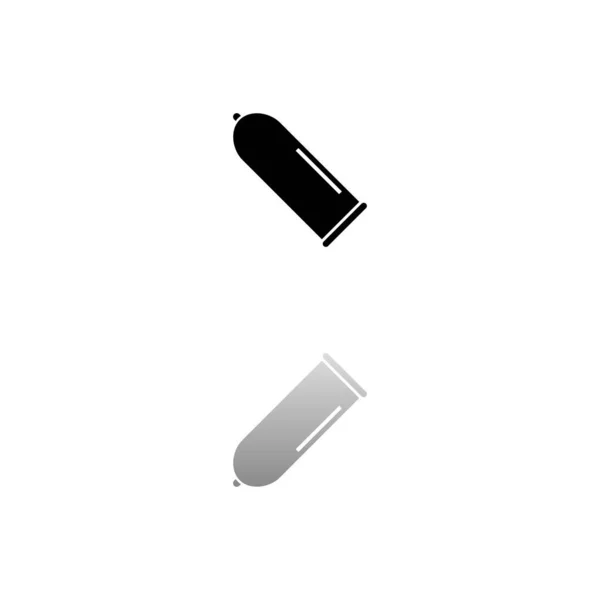 Kondom Černý Symbol Bílém Pozadí Jednoduchá Ilustrace Plochá Vektorová Ikona — Stockový vektor