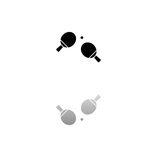 Tischtennis Schwarzes Symbol Auf Weißem Hintergrund Einfache Illustration Flat Vector — Stockvektor