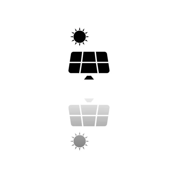 Sonnenkollektor Schwarzes Symbol Auf Weißem Hintergrund Einfache Illustration Flat Vector — Stockvektor