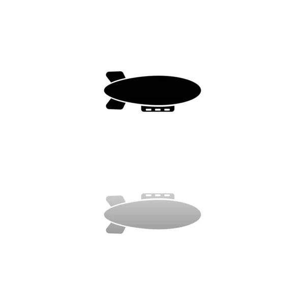 Zeppelin Dirigeable Symbole Noir Sur Fond Blanc Une Illustration Simple — Image vectorielle