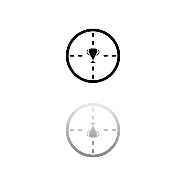 Trofémål Svart Symbol Vit Bakgrund Enkel Illustration Platt Vektorikon Spegelreflektionsskuggan — Stock vektor