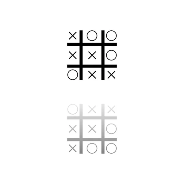 Tic Tac Toe Spiel Schwarzes Symbol Auf Weißem Hintergrund Einfache — Stockvektor