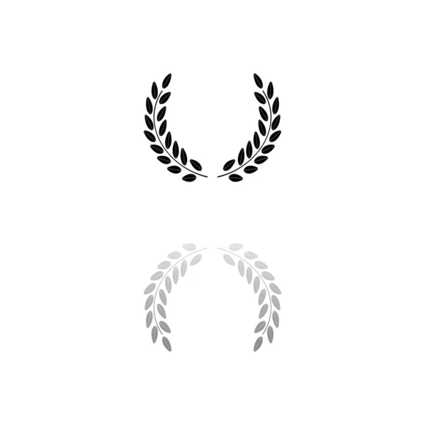 Laurel Wreath Black Symbol White Background Simple Illustration Flat Vector — Stock Vector