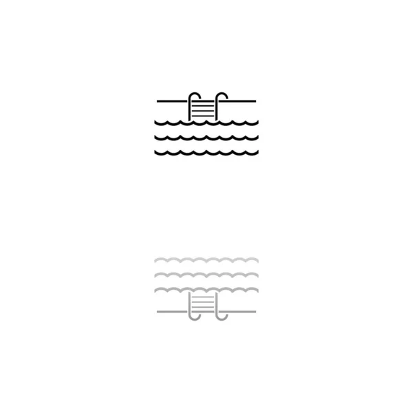 Piscine Symbole Noir Sur Fond Blanc Une Illustration Simple Icône — Image vectorielle