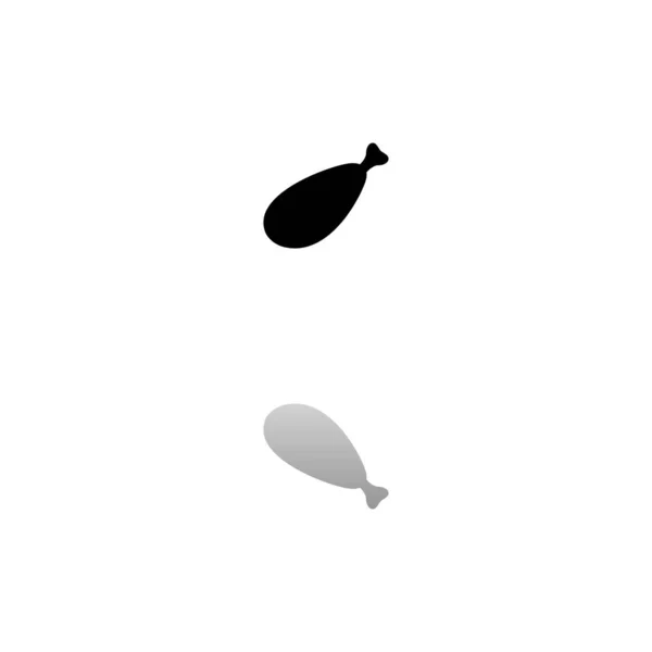 Jambe Viande Symbole Noir Sur Fond Blanc Une Illustration Simple — Image vectorielle