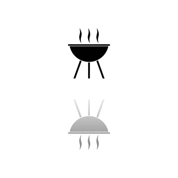 Barbecue Rôti Symbole Noir Sur Fond Blanc Une Illustration Simple — Image vectorielle