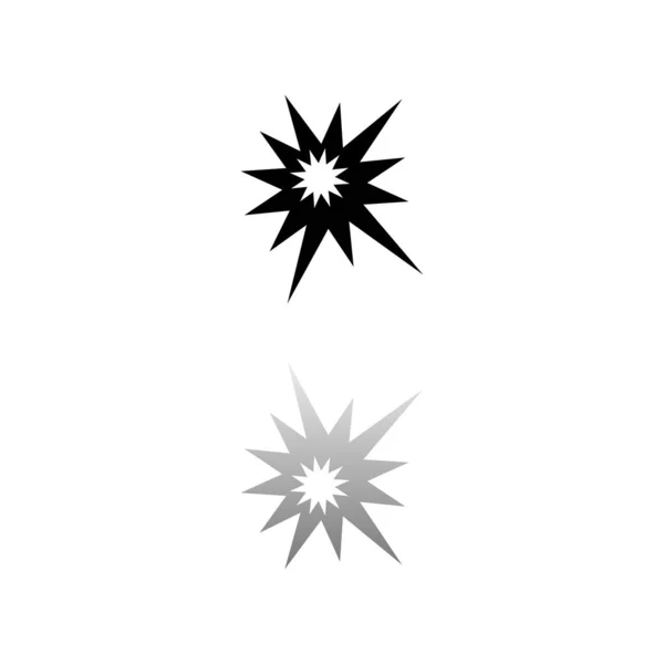 Explosión Símbolo Negro Sobre Fondo Blanco Ilustración Simple Icono Vector — Archivo Imágenes Vectoriales