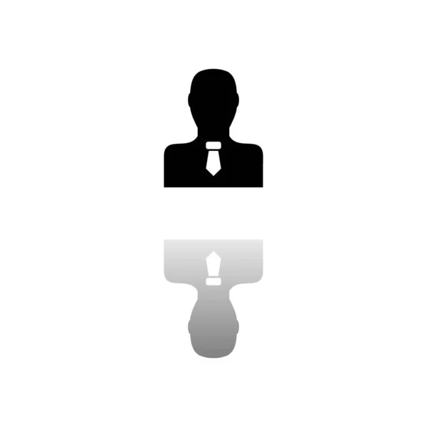 白色背景上的黑色符号 简单的例证 平面向量Icon 镜像反射阴影 可用于标识 移动和Ui Ux项目 — 图库矢量图片