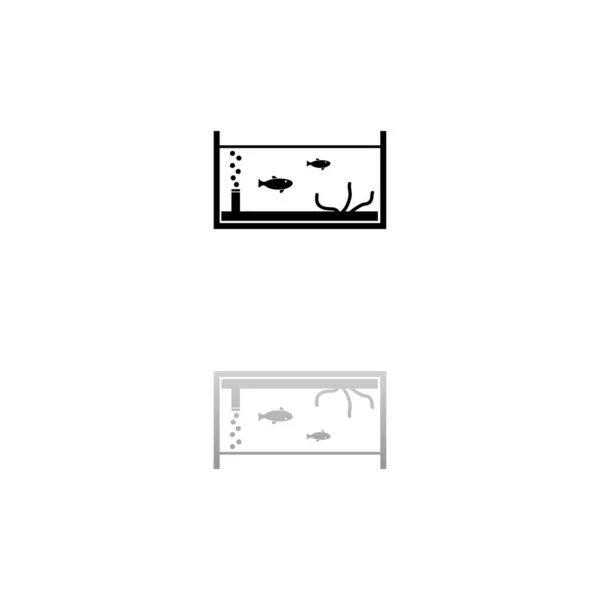 Fish Aquarium Black Symbol White Background Simple Illustration Flat Vector Stock Illustration