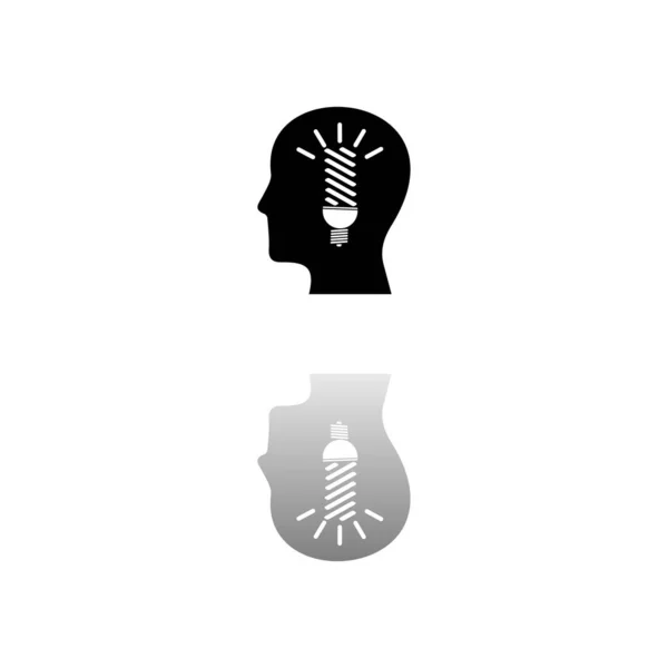 Idea Principal Símbolo Negro Sobre Fondo Blanco Ilustración Simple Icono — Vector de stock
