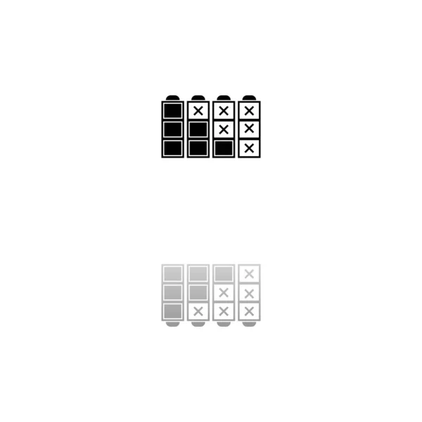Batteria Simbolo Nero Sfondo Bianco Una Semplice Illustrazione Icona Vettoriale — Vettoriale Stock
