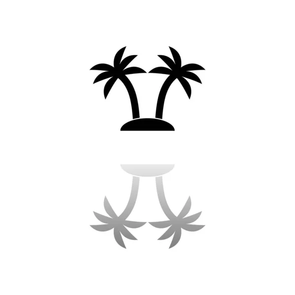 Palmeras Símbolo Negro Sobre Fondo Blanco Ilustración Simple Icono Vector — Archivo Imágenes Vectoriales