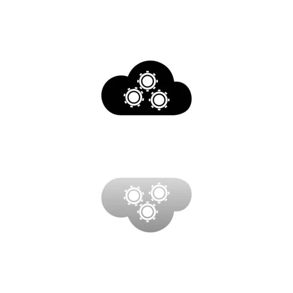 Cloud Storage Preferences Black Symbol White Background Simple Illustration Flat — Stock Vector