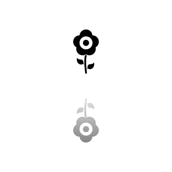 Une Fleur Symbole Noir Sur Fond Blanc Une Illustration Simple — Image vectorielle