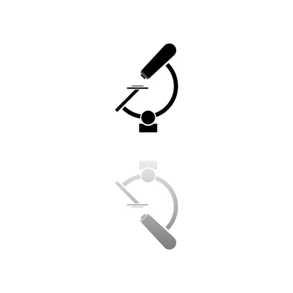 Mikroskop Schwarzes Symbol Auf Weißem Hintergrund Einfache Illustration Flat Vector — Stockvektor