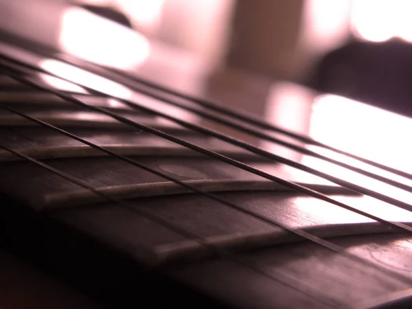 Гитарная Шея Нитками Цветным Тонером — стоковое фото